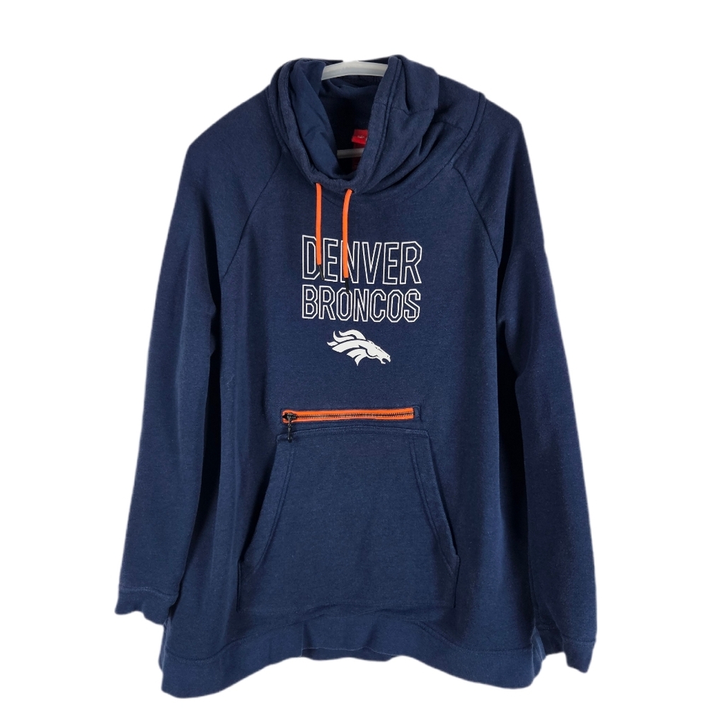 Nike Funnel Neck Sweatshirt Denver Broncos Blue Pullover NFL Womens Large